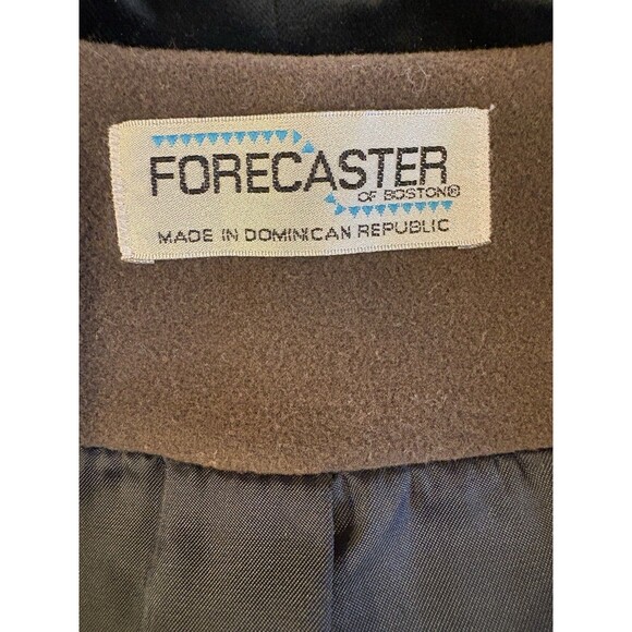 FORCASTER OF BOSTON Lambswool Blend Brown Velvet Hood Coat Jacket Size 14 - Picture 5 of 8